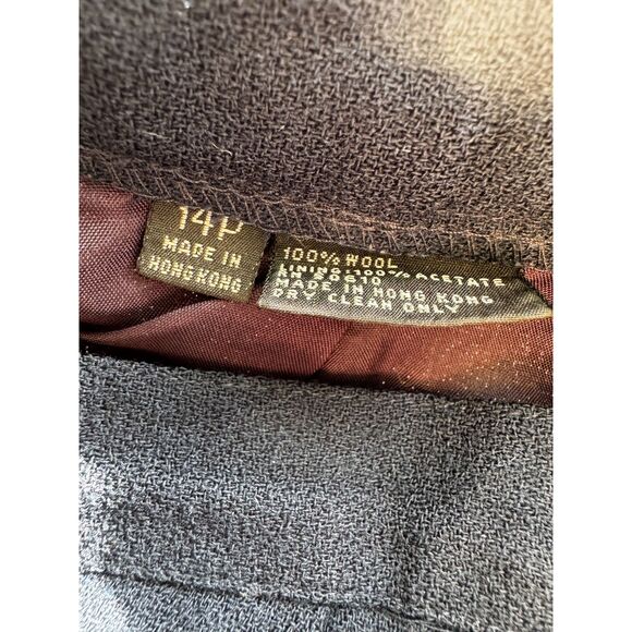 Vintage 90s Kasper ASL Tan & Navy Blue Suit - Size 14P | Classic Power Dressing - Picture 14 of 15